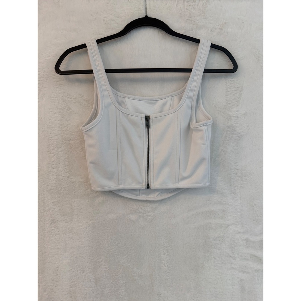 Princess‎ Polly White Corset Crop Top Sleeveless Zipper Back US 2 - Picture 7 of 7